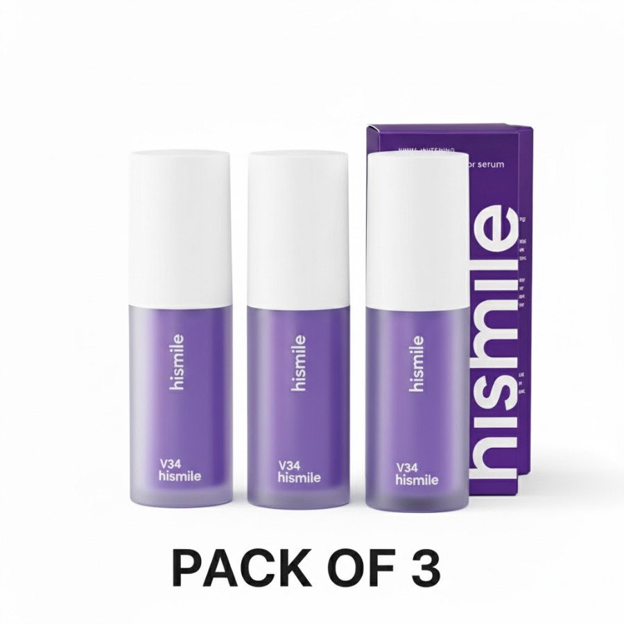 HiSmile V34 Colour Corrector Serum – Instant Teeth Brightening & Whitening Booster (30ml) -  Pack of 3