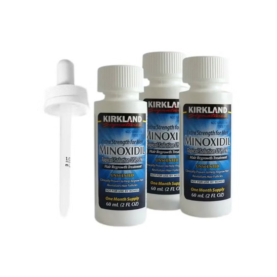 Extra Strength Minoxidil 5% Hair Regrowth Solution – 60ml for Thinning Hair & Hair Loss Treatment - pack of 3