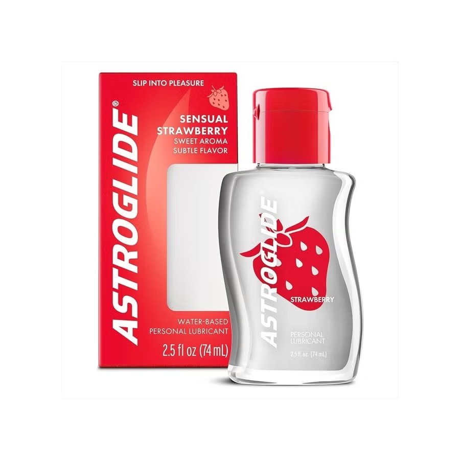 Strawberry Flavored Water-Based Personal Lubricant 2.5oz – Doctor-Recommended, Condom Compatible & Travel-Friendly