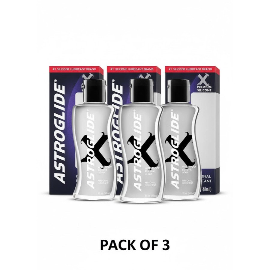 X Premium Silicone Personal Lubricant 5oz – Extra Long-Lasting, Silky Smooth & Waterproof  -  Pack Of 3