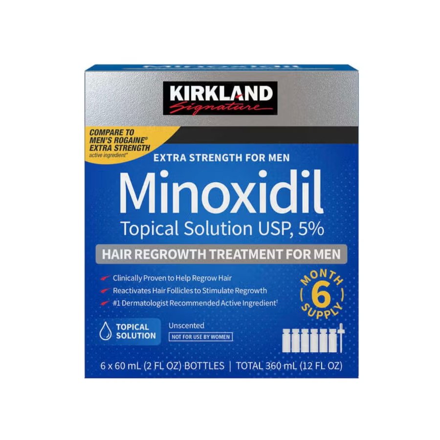 Minoxidil 5% 6-Pack  Extra Strength Hair Regrowth Solution – 60ml Bottles for Thicker, Fuller Hair