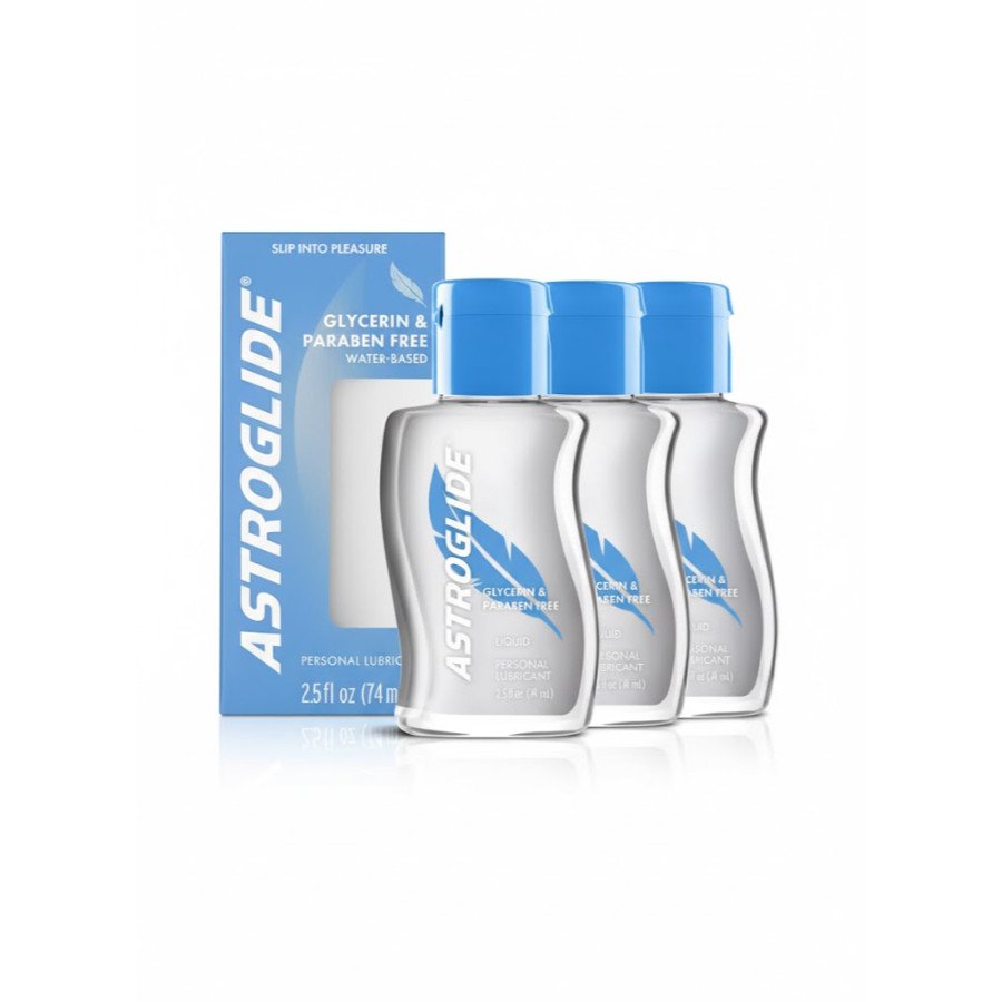 Astroglide Glycerin & Paraben-Free Personal Lubricant – Water-Based, Gentle Formula for Sensitive Skin, 2.5oz - (Pack of 3 P)