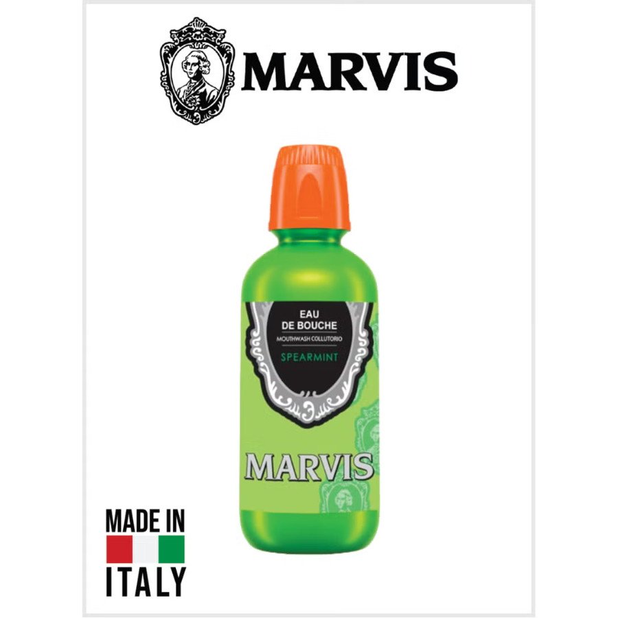Marvis Spearmint Mouthwash 400ml – Soothing Mint Mouth Rinse for Long-Lasting Fresh Breath & Daily Oral Care